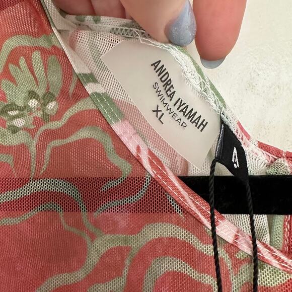 NWT Andrea Iyamah Womens Multi Mushroom Print Elle Mesh Leotard Bodysuit Size XL - Picture 5 of 6